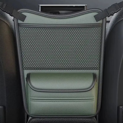 Double Side Storage Car Seat Storage Bag With Tissue Box Mesh Pockets Central Control Storage Pocket Space Saving