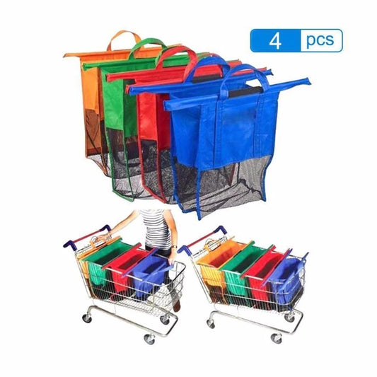 4pcs/Set Foldable Reusable Eco-Friendly Supermarket Shopping Storage Bags