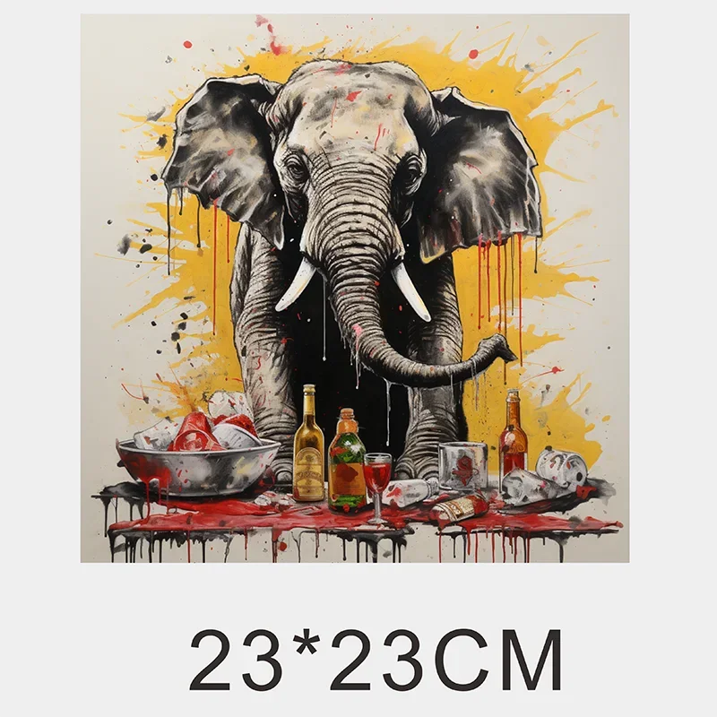 Graffiti Animal Iips Fashion Iron Sticker Patch For Clothing T-shirt DIY Hoodie Jacket Sticker DTF PPatch Is Waterproof