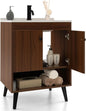 25” Bathroom Vanity with Sink Combo, Freestanding Sink Cabinet with Doors & Open Shelf, Pedestal Sink Storage Cabinet with