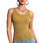 1/3 Pcs Ladies Solid \ Suspender Vest Sexy Round Neck Sleeveless T-shirt Comfortable And Fashionable Women And Teenagers Vest