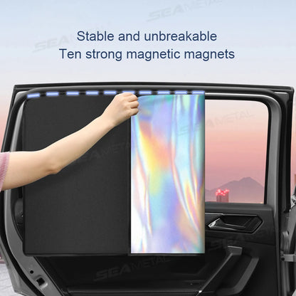 SEAMETAL Magnetic Car Side Window Curtains UV-Reflective Sun Shade Sun Protection Cover Anti-Glare Privacy Curtains for Baby