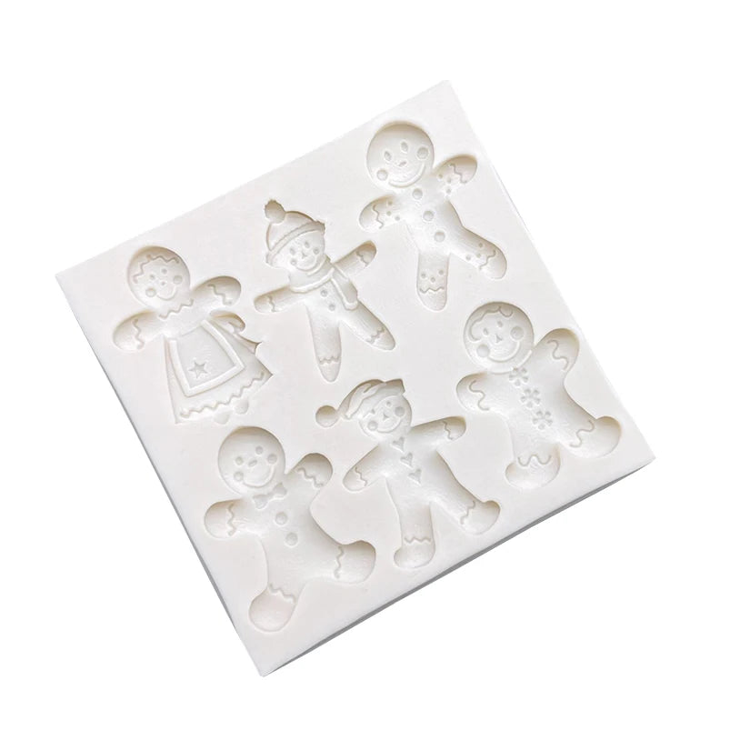 Gingerbread Man Christmas Silicone Sugarcraft Mold Resin Tools Cupcake Baking Mould Fondant Cake Decorating Tools