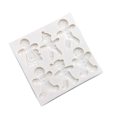 Gingerbread Man Christmas Silicone Sugarcraft Mold Resin Tools Cupcake Baking Mould Fondant Cake Decorating Tools