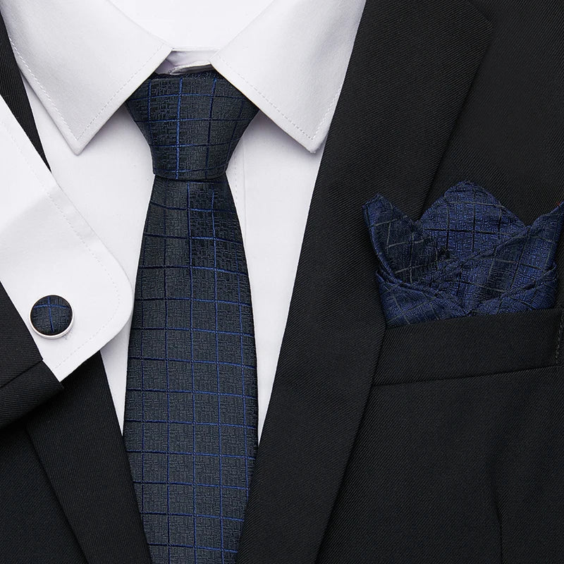 Tie Pocket Squares Cufflink Necktie Set