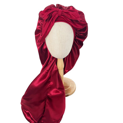 Long Bonnet Elastic Satin Hair Band Set For Sleeping