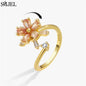 Korean Fashion Daisy Spinner Fidget Ring Multiple Style Sunflower Rose Snowflake Rotate Freely Anti Stress Anxiety Rings Wedding