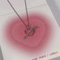 Stylish Pink Heart Necklace Gemstone Pendant Diamonds One Arrow Through Forever Love  Designs