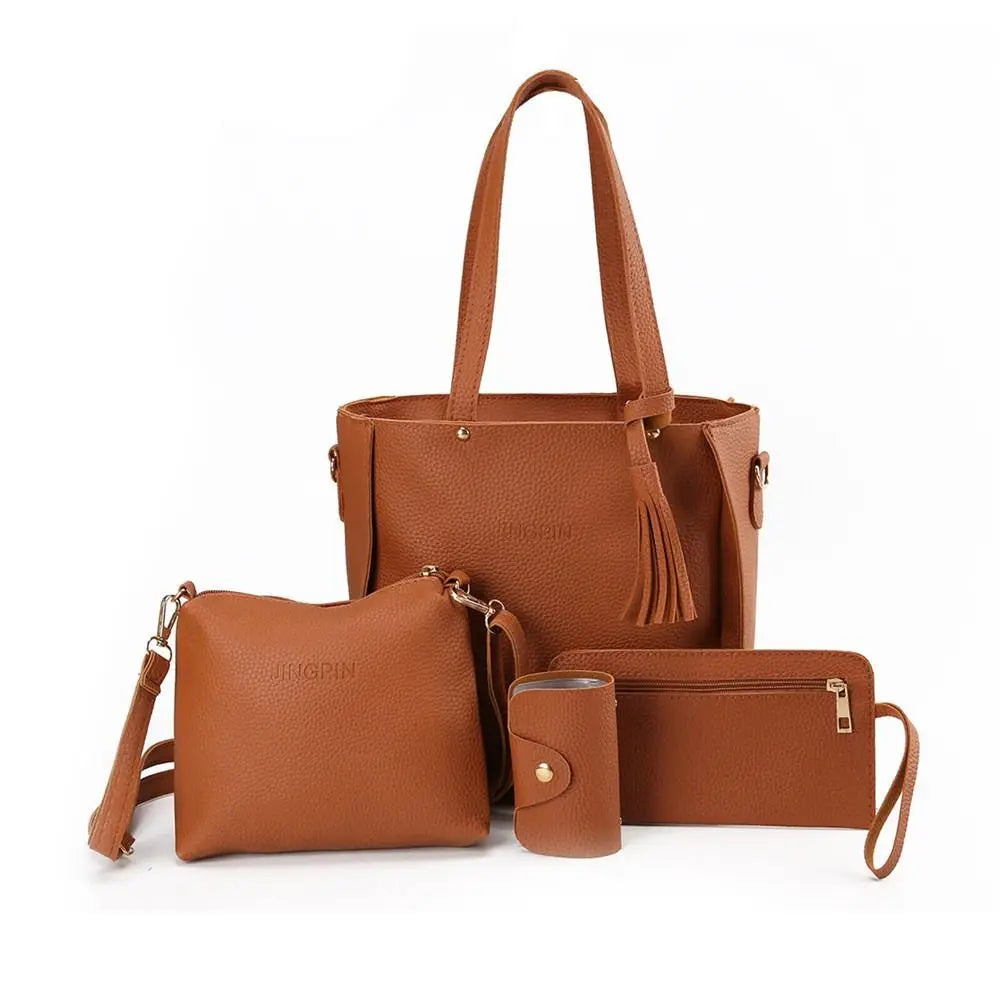 4Pcs/set Leather Crossbody Portable Shoulder bags