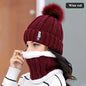 2PCS winter warm knit hat and Scarf Set