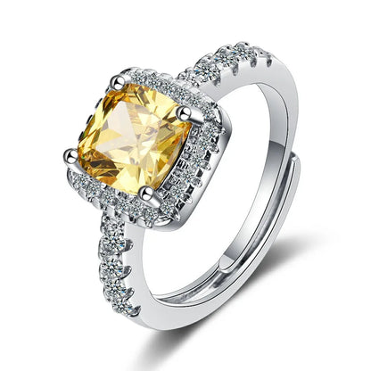 925 Sterling Silver Ring Fashion Pink Zircon High Quality For Women Rings Wedding Fine Jewelry Accessories Party Gift