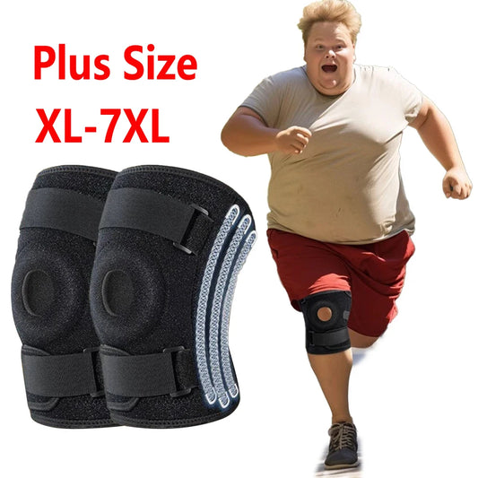 1PCS Plus Size Knee Brace for Men & Women – Patella Gel Pads & Side Stabilizers for ACL, Meniscus Tear, Arthritis & Injury Recov