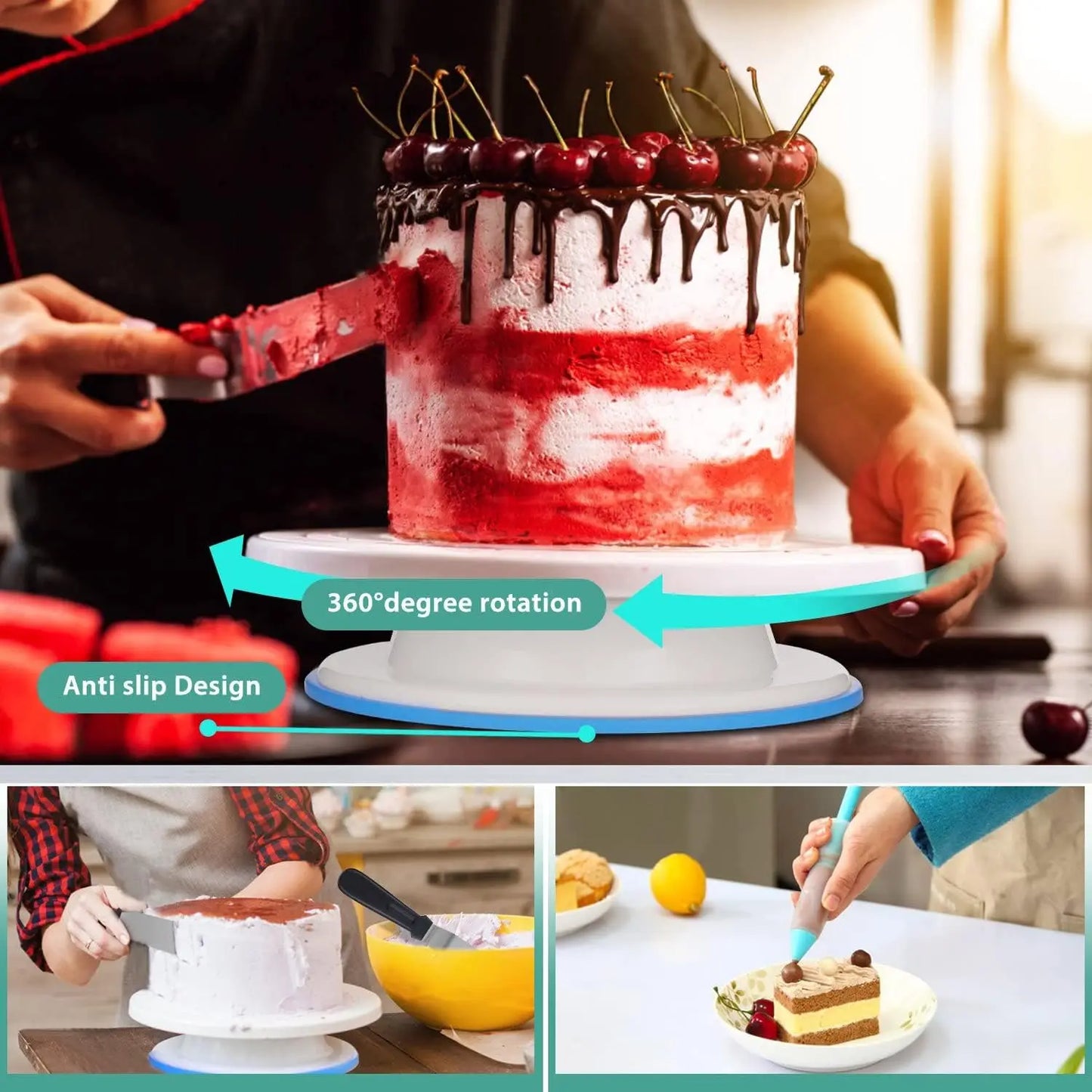 206pcs Decorative Supplies Set, Suitable For Beginners With Steel Pipe Frosting Techniques, Including Cake Wheel Icing Shove