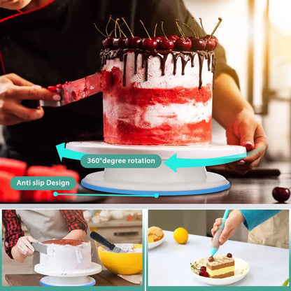 206pcs Decorative Supplies Set, Suitable For Beginners With Steel Pipe Frosting Techniques, Including Cake Wheel Icing Shove