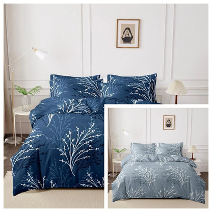 Kuup Queen Size Matte Duvet Cover: High Quality, Skin-Friendly Bedding Set with Flower Branch Design Skin Friendly Colored Bedding Set Quilt Cover