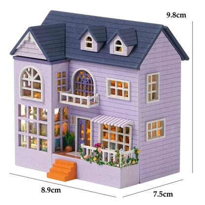 DIY Wooden Doll Houses Mini Assembly Handmade Small House Creative Scene Decoration DollHouse For Toys Birthday Gifts