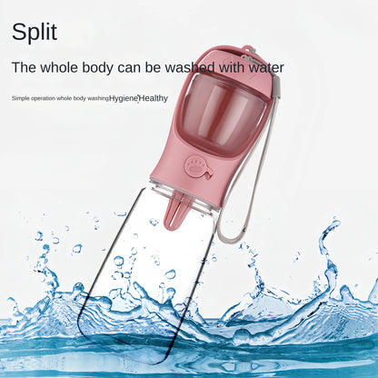 Dog/Cat Portable Feeding and Watering Bottle with Cup Food Dispenser