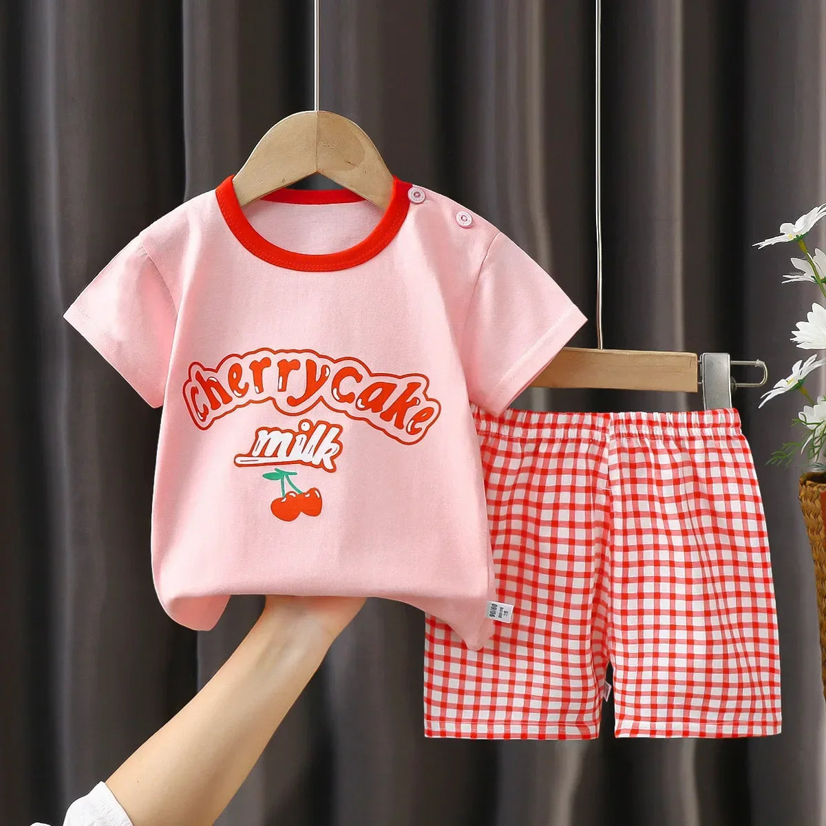 2PCS Children's Sets Boys Girl T-shirt Shorts
