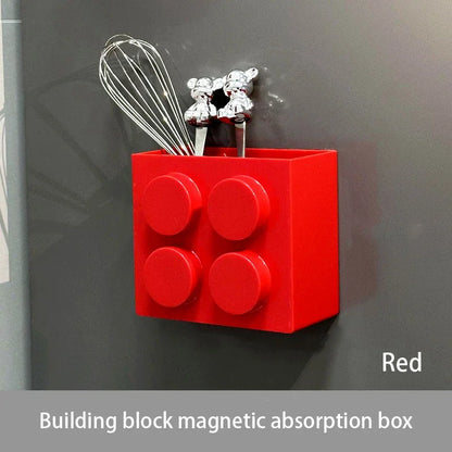Magnetic Refrigerator Storage Box Tableware Container Creative Block-shaped Kitchen Organizer Holiday Themed Decor Tools