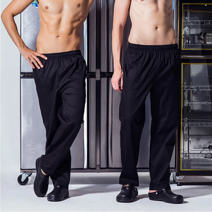 Men’s Chef Work Pants – Loose Cargo Kitchen Uniform Trousers