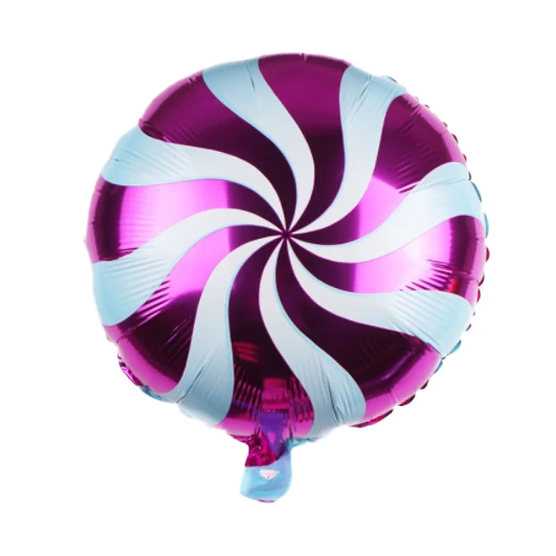 10pcs 18" Lollipop Swirl Foil Balloons – Candy Themed Round  Balloons for Birthday Party, Baby Shower, Carnival, Holiday Decor
