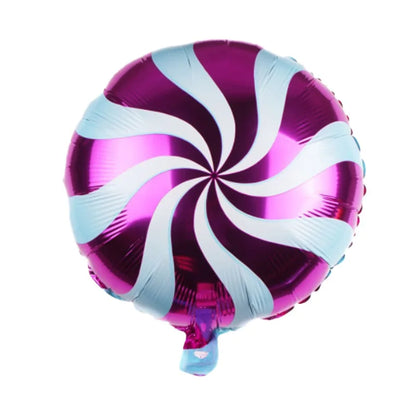 10pcs 18" Lollipop Swirl Foil Balloons – Candy Themed Round  Balloons for Birthday Party, Baby Shower, Carnival, Holiday Decor