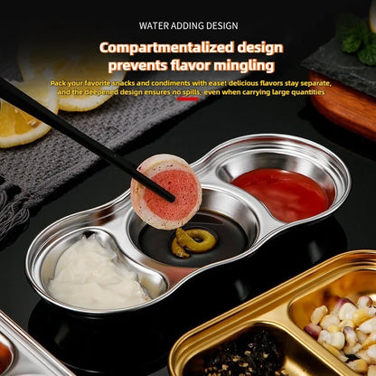 Small Sauce Bowl Kitchen Seasoning Dipping Dish Korean Style Stainless Steel 304 Multifunctional Tableware For Barbecue Dinner