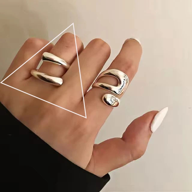 925 Sterling Silver Rings For Women Men Fine Jewelry Finger Adjustable Open Vintage Chain Ring