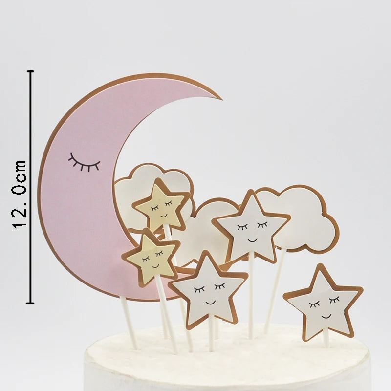 Cute Rabbit Balloon Ornaments Star Happy Birthday Cake Topper Easter Birthday Party Cake Baking Kids