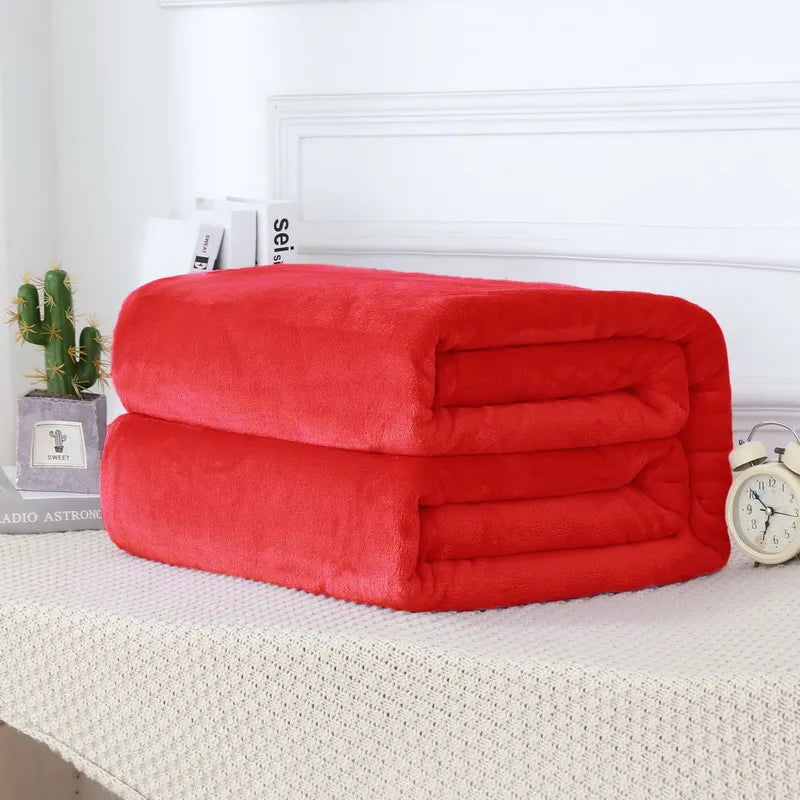 Fluffy Cloud Mink Fur Blanket Flannel Plush Comfortable Thickened and Warm Soft Sofa Throw Blanket  For Air-Conditioned Room
