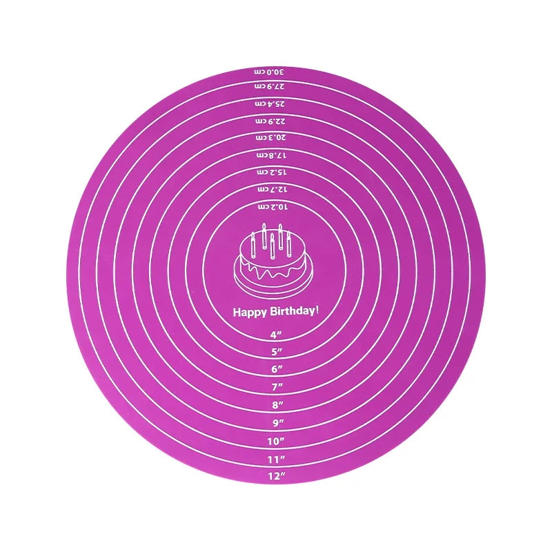 FAIS DU Round Silicone Baking Mat For 12-Inch Diameter Cake Turntable Pad Non-Slip Pad Cake Stand Food Grade Kitchen Baking Tool