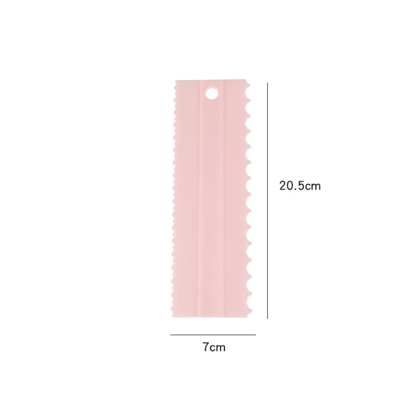 4PCS/Set Plastic Double Sided Tooth Cake Scraper Pattern Cream Scraper DIY Baking Tools Baking Accessories