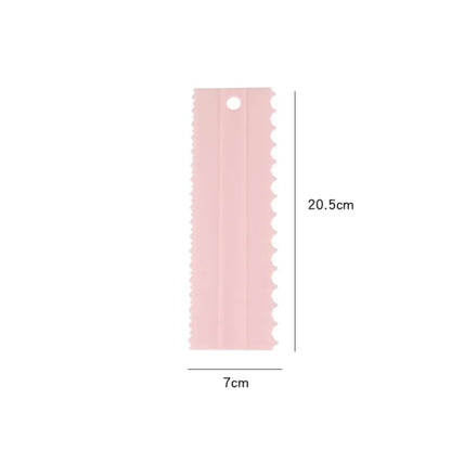 4PCS/Set Plastic Double Sided Tooth Cake Scraper Pattern Cream Scraper DIY Baking Tools Baking Accessories
