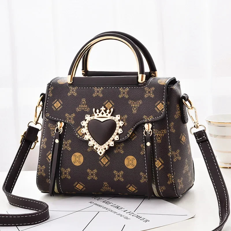 Women's Leather Fashion Senior Printed Large Capacity Shoulder Crossbody Handbag Токийские Мстители
