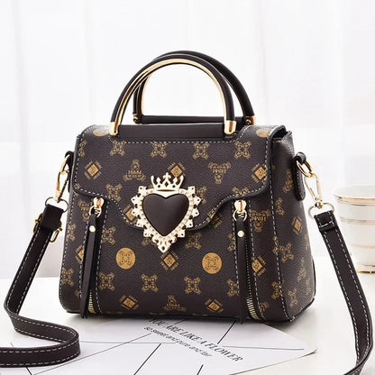Women's Leather Fashion Senior Printed Large Capacity Shoulder Crossbody Handbag Токийские Мстители