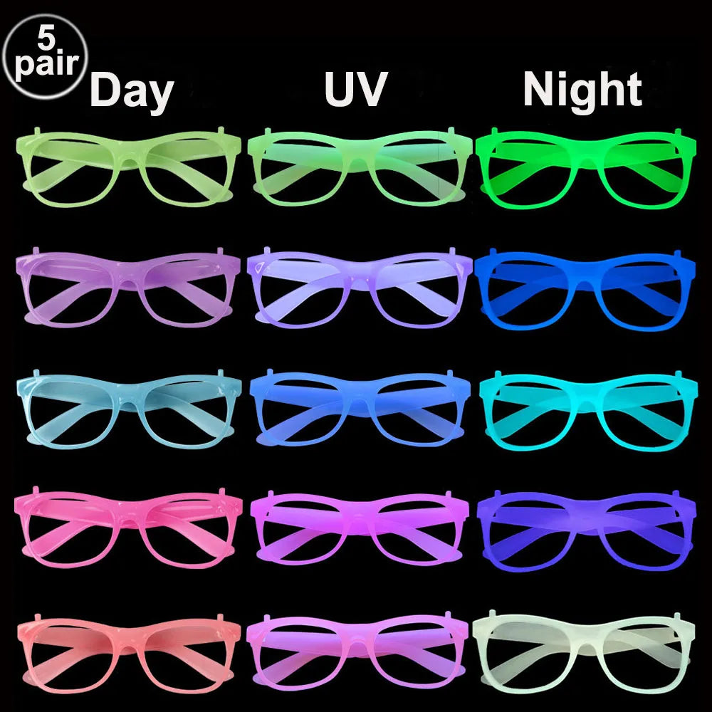 UV Neon Glow Party Hats – Blacklight Fluorescent Plastic Hats for Kids & Adults