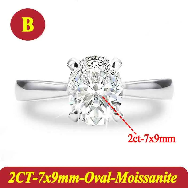 1-3 Carats Oval Radiant Moissanite Rings for Woman 925 Sterling Silver Jewelry Gift Woman's Wedding Moissanite Diamond Ring