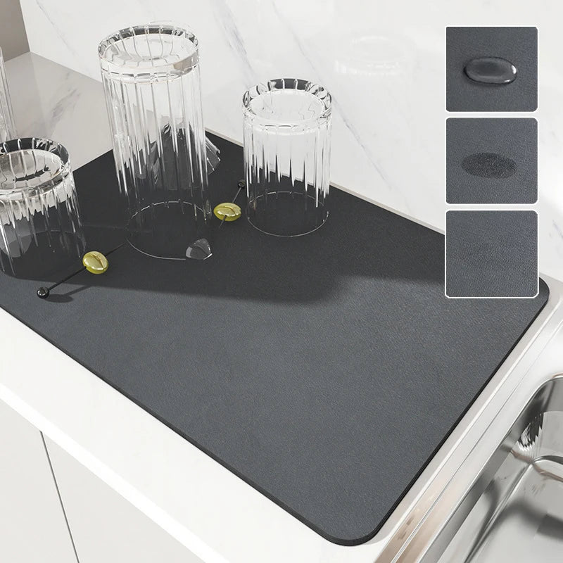 Super Absorbent Large Drying Mat – Anti‑Slip Quick‑Dry Pad for Kitchen, Coffee Station, Bathroom & Tableware