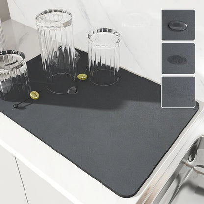 Super Absorbent Large Drying Mat – Anti‑Slip Quick‑Dry Pad for Kitchen, Coffee Station, Bathroom & Tableware