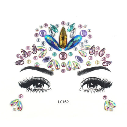 3D Sexy Face Tattoo Crystal Stickers Temporary Tattoos Glitter Fake Tattoo Rhinestones Masquerade Women Party Face Jewels Tattoo