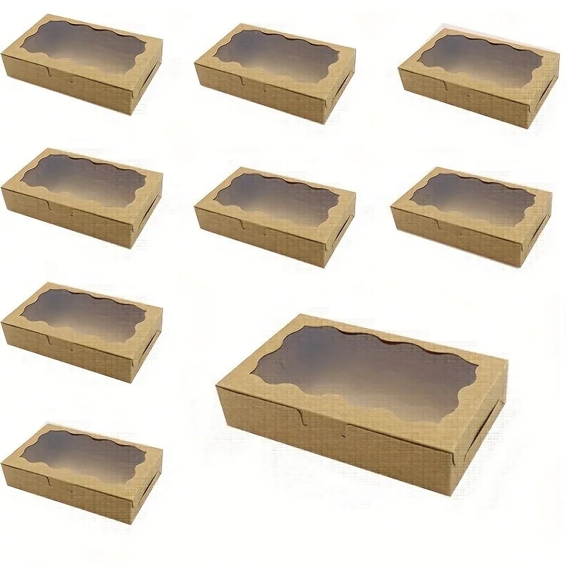 10/20pcs paper gift box with display window, suitable for wedding, birthday, holiday mother's day and other occasions