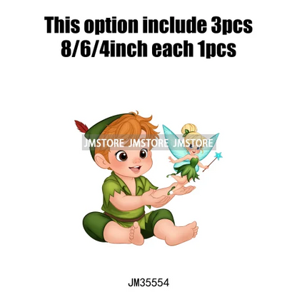 Love Cute Cartoon Little Baby Princess Girls Character Iron on DTF Transfers Washable Stickers Ready to Press for Clothes Bags