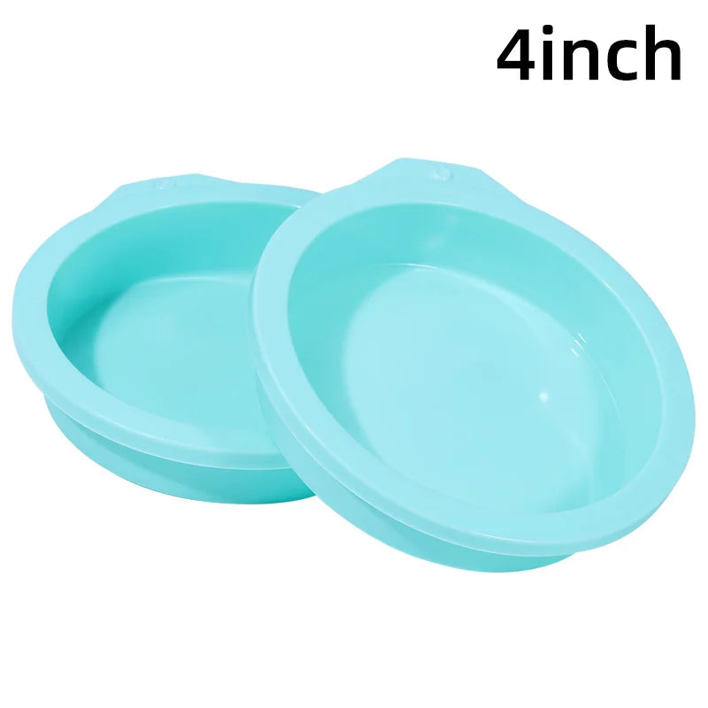 FAIS DU 2-8pcs Silicone Cake Pan 4/6/8inch Round Cake Layer Set Silicone Bakeware Mold for Baking Tools Rainbow Cake and Mousse