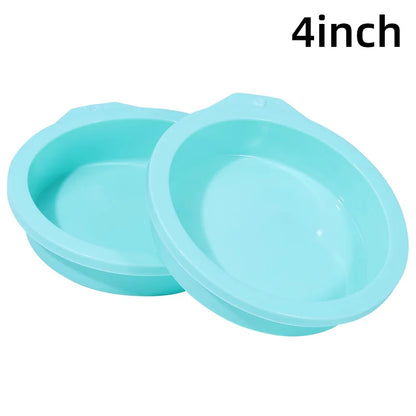 FAIS DU 2-8pcs Silicone Cake Pan 4/6/8inch Round Cake Layer Set Silicone Bakeware Mold for Baking Tools Rainbow Cake and Mousse