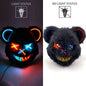 LED Glowing Cosplay Bloody Rabbit Mask Halloween Scary Killer Bloody Bunny Bear Headgear Carnival Masquerade Horror Costume Prop