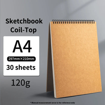 Borrence Spiral Sketchbook – Thick 160 GSM Paper in A3/A4/A5/8K/16K Sizes for Drawing, Watercolor & Art School Use