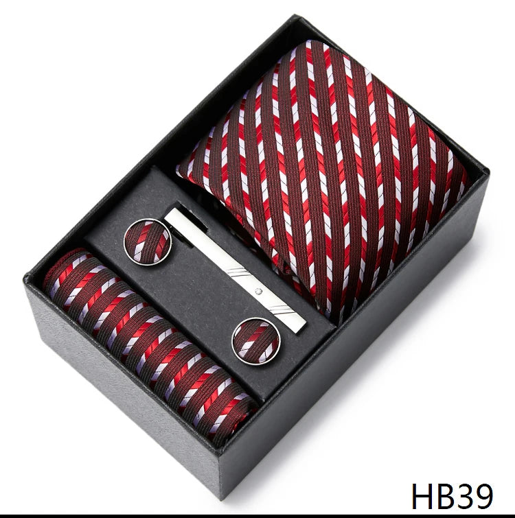Men's  Tie Pocket Squares Necktie Box Set