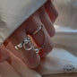 925 Sterling Silver Rings For Women Men Fine Jewelry Finger Adjustable Open Vintage Chain Ring