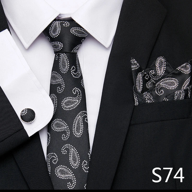 Tie Pocket Squares Cufflink Necktie Set