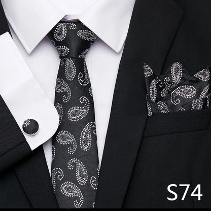 Tie Pocket Squares Cufflink Necktie Set
